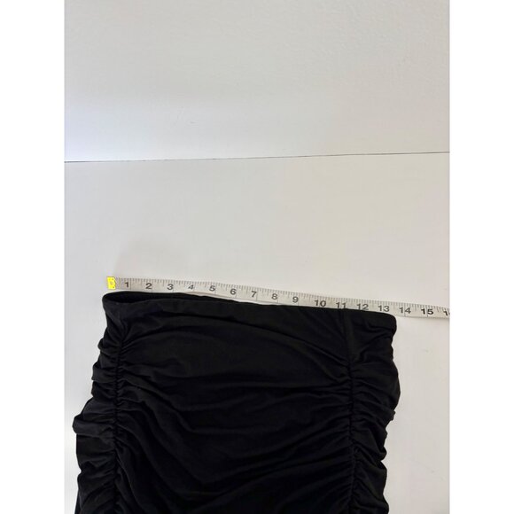 Klassy Network Skirt Medium BodyCon Ruched High Slit Festival Boho Glam Romantic - Picture 6 of 16